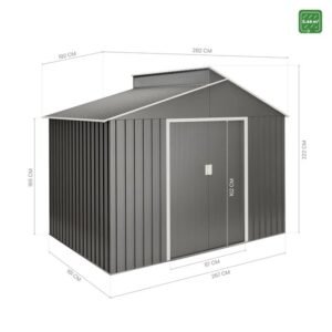 Casetta da giardino metallica Lättsta 5,44m2 colore grigio metallizzato premium
