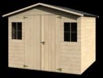Casetta da giardino NATERIAL DENALI in legno naturale con porta doppio battente, superficie interna 4.32 m² e spessore parete 12 mm