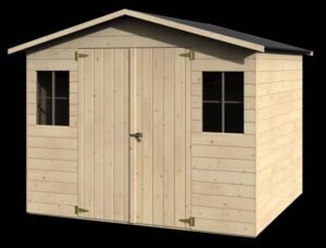 Casetta da giardino NATERIAL DENALI in legno naturale con porta doppio battente, superficie interna 4.32 m² e spessore parete 12 mm
